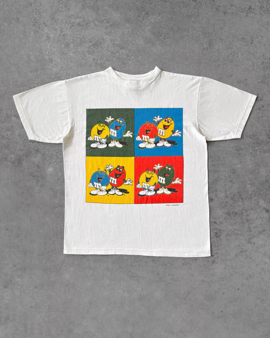 Vintage 90s M&amp;M's T-Shirt – Andy Warhol Pop Art Parody – Blue Thunder – Mars Candy Promo