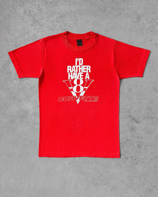 Vintage 80s “I'd Rather Have a V8” Corvette T-Shirt – Made in USA
