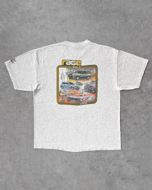 Vintage Y2K Rage Gold Car Tee – 2000 Auto Shop Promo