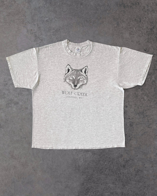 Vintage 1990s Wolf Creek T-Shirt – Graphic Wolf Head – Made in USA