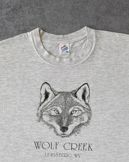 Vintage 1990s Wolf Creek T-Shirt – Graphic Wolf Head – Made in USA