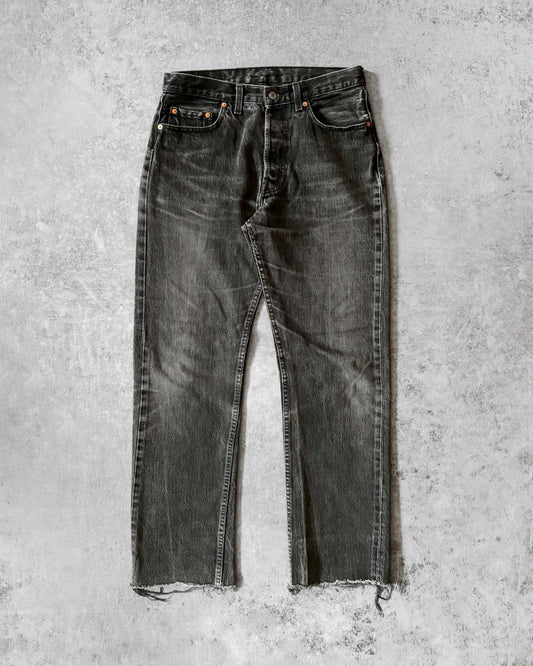 Vintage 1992 Charcoal Black Made in UK Cropped Levi’s 501