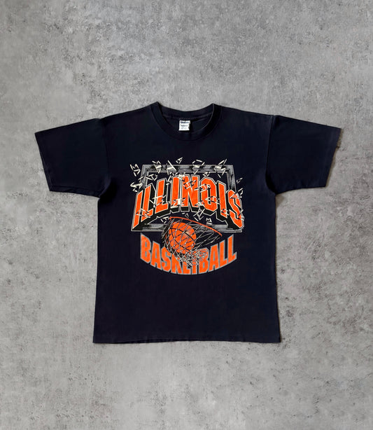 Vintage 1990s Illinois Basketball Hoop Single Stitch T-Shirt