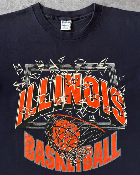 Vintage 1990s Illinois Basketball Hoop Single Stitch T-Shirt