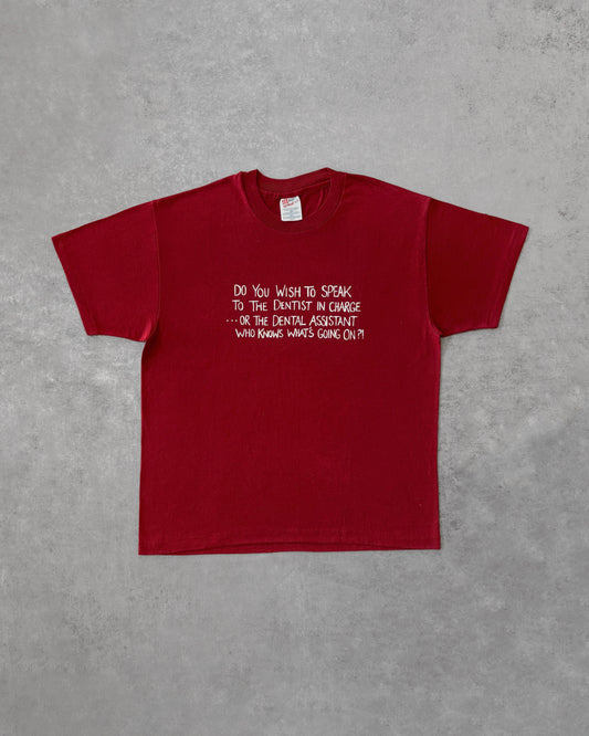 Vintage 1990s “Do You Wish to Talk to the Dentist” Funny Quote – Single Stitch T-Shirt