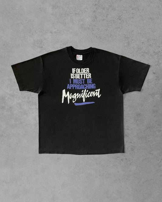 Vintage 1990s Slogan Tee – Approaching Magnificent - Single Stitch - USA Made